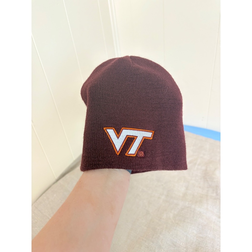 Virginia Tech Hokies Beanie Hat Maroon HitWear VT Carilion Clinic Knit Cap Mens